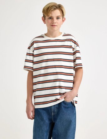 Lindex T Shirt Skate Stripe - Cream - 134/140