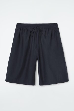 COS Women's Cotton Drawstring Shorts in Blue