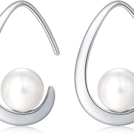 Pärlörhängen med hänge, örhängen med krok, örhängen med stift