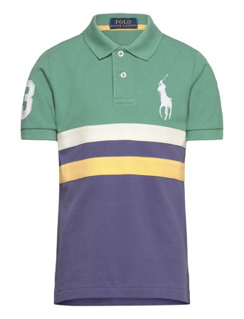 Big Pony Cotton Mesh Polo Shirt Patterned Ralph Lauren Kids