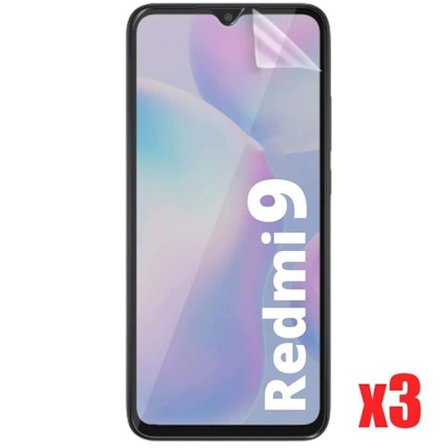 Skyddande film - Redmi - 9 - Reparationsskydd - Transparent - Paket med 3 mjuka filmer