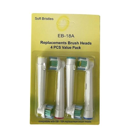 4-pack Ersättningshuvud för Elektrisk Tandborste, Mjuka Dupont Borst, Passar Oral B Elektriska Borstar, SB-17A