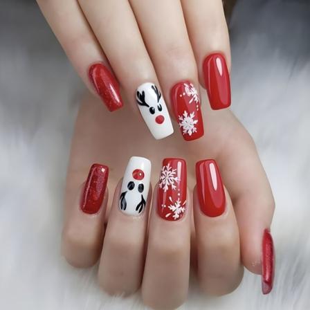 Jul franske falske negle Ballerina False Nail 2 2 2