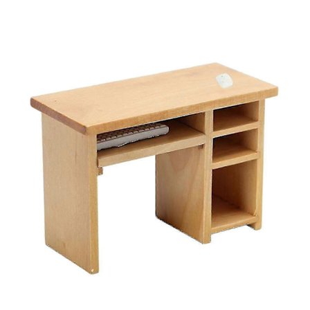 Datorskrivbord med mus och tangentbord Sovrum Dockhus Möbler_fm18