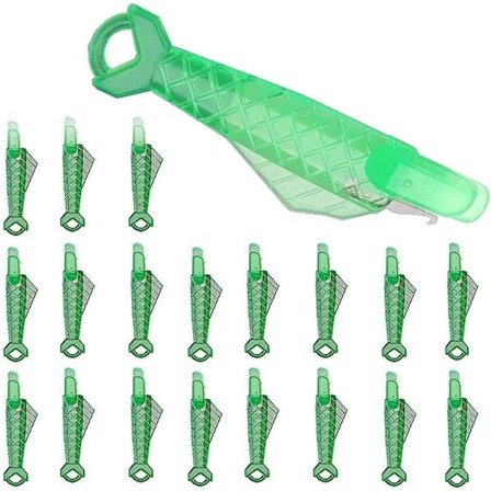 20-pack nålträdare för symaskiner, fisktyp automatisk nålträdare verktyg för små ögon, grön