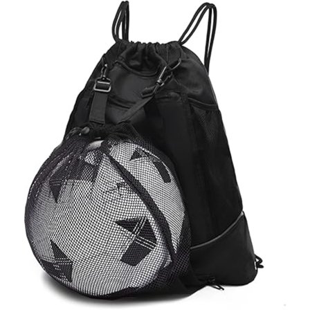 Basketball Rygsæk Fodboldtaske til Drenge & Piger, Net Allon Foldbar Fodbold Volleyball Sportstaske med Aftagelig Nettaske til Gym Baseball Yoga