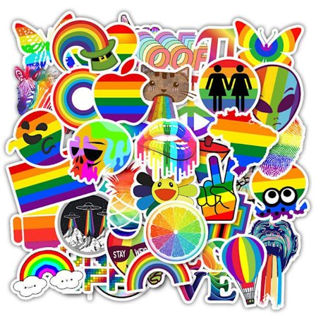 50st stickers klistermärken - Pride motiv - Rainbow - Dekaler