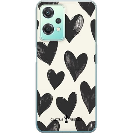 Yhteensopiva Puhelinkuori OnePlus OnePlus Nord CE 2 Lite 5G Cactus and Friends - Bold Black Love Pattern
