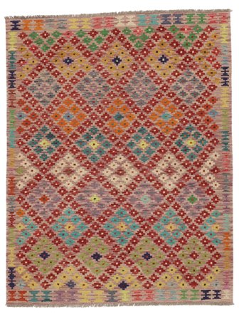 155X200 Tapis Kilim Afghan Old Style D'orient Marron/Rouge Foncé (Laine, Afghanistan) Carpetvista