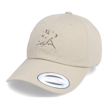 Abducted - Beige unconstructed Czapka Z Daszkiem - Mountain Space Gazing Beige Dad Cap @ Hatstore
