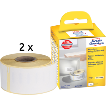 Etikett Hvit Dymo 36x89 mm