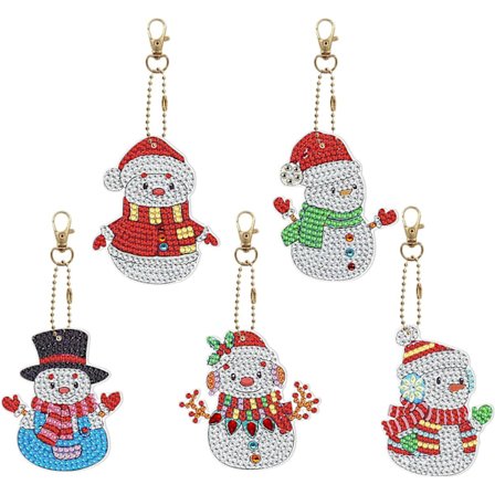 DIY 5D Diamantmaleri Jule-Nøkkelringer Dobbeltsidig Mo