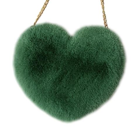 Mobiltelefon pung plys hjerteformet crossbody taske med kæde