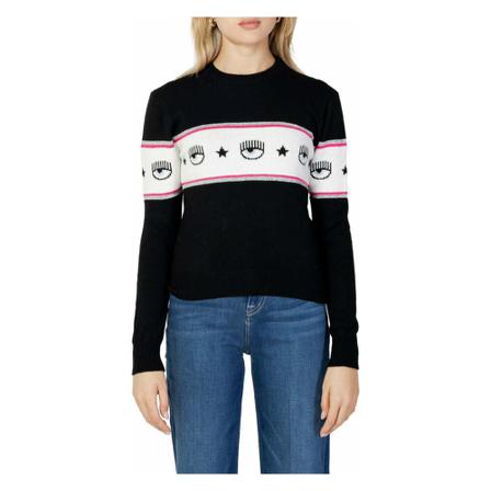 Chiara Ferragni Collection - Stickade Tröjor & Koftor - Svart - Dam - Storlek: S, Dam, Storlek: S