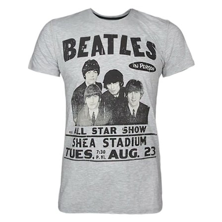 Amplified Mens The Beatles T-Shirt S Grå