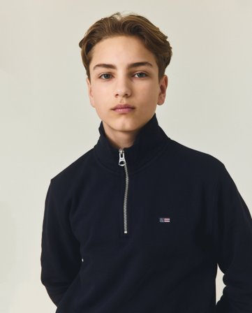 Lexington Terry half zip sweater, dark blue