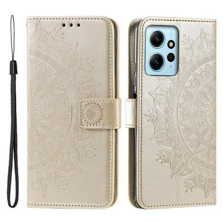 SKALO Xiaomi Redmi Note 12 4G Mandala Plånboksfodral - Guld