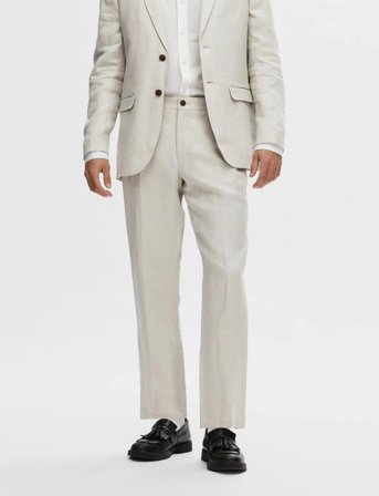 Selected Slhregular-Will Linen Trs Noos - Cream - 54
