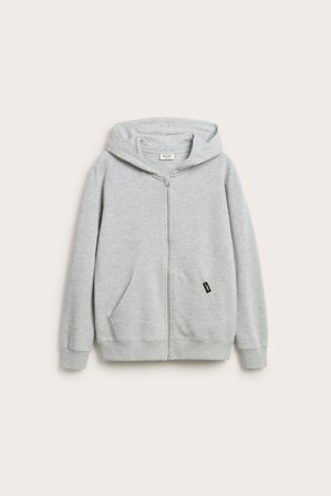 Kappahl | Vetoketjullinen huppari Vaaleanharmaa 170 | Vaaleanharmaa