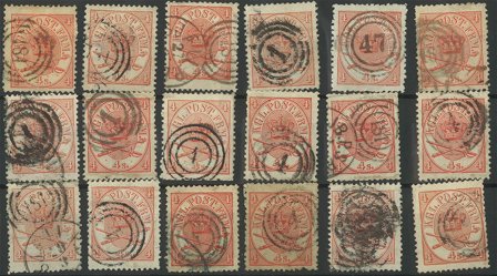 Danmark - Planche med 18 stk. AFA 13