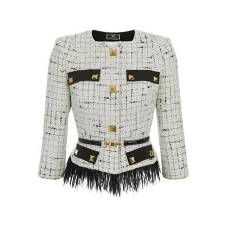 Elisabetta Franchi Tweed Jakke Hvid, Dame