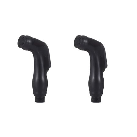 Håndholdt trykforstærkende toiletrenser og baderumsdyse, 2-pak - højtryks ABS rengøringsmundstykke Black