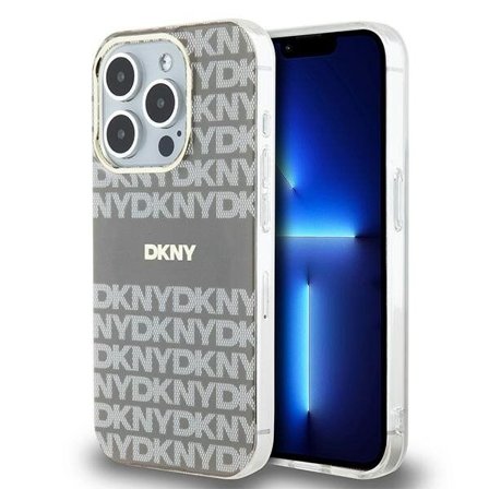 DKNY IML Mono & Stripe MagSafe kotelo iPhone 15 Pro Max - beige