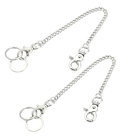 Hett erbjudande till lågt pris! 2 st Fickkedjor med Karbinhake, Smycken, Plånbok, Nyckel, Byxor, Kedja, Gotisk-Glad