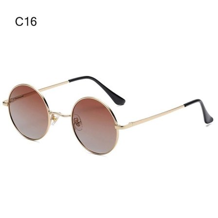 Retro Polariserte Små Runde Solbriller for Menn Kvinner