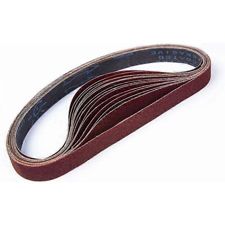(Specialerbjudande) Slipband, 25 x 762 mm, Blandade slipband (3x Korn 80/120/150/240/400) för bandslipmaskiner, 15 stycken
