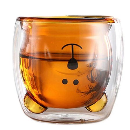 Dobbeltvægget glas bjørneglas kop sød dyre te mælk kop NCU