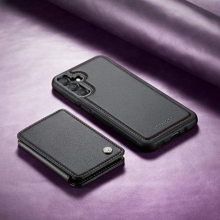 (Samsung a26:lle) 2-in-1 PU-nahkainen lompakkokotelo magneettisella korttipaikalla ja jalustalla RFID-esto iskunkestävä suoja