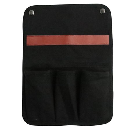Stol Caddy Väska Hängande Sängbord Organizer Förvaringsficka Stol Sjukhussängar Camp Canvas Svart