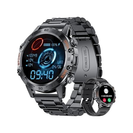 Militært Smartwatch til Mænd Smartwatches med Bluetooth Stemmeopkald Kompatibel med Android Telefon Ios Smartwatch