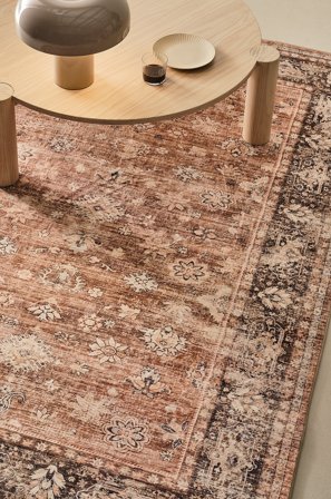 Jotex - Teppe Med Luv Polyester rust/multi NENA - Kjøp Glattvevde tepper hos Jotex