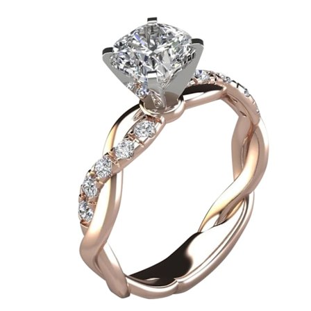 Bestselgende ny design dekorativ diamantring. 18K rosegullbelagt sølvring, en moteriktig ring, perfekt for frieri og forlovelse