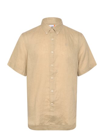 Mill Brook Linen Short Sleeve Shirt Safari Beige Timberland