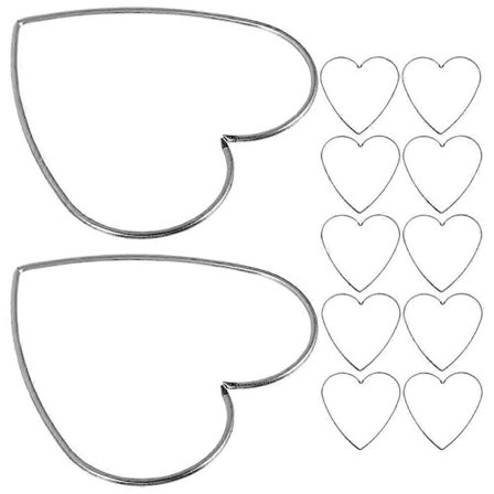 Metal Blomster Hoop Centerpiece DIY Drømmefanger Jern Hjerte Ringe Soveværelse Dekoration Altan Indretning Sølv 12.00X12.00X0.50CM 12Stk