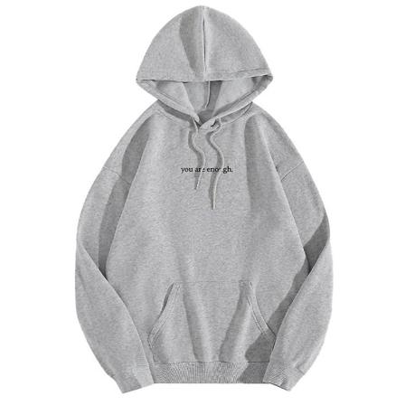 Naisten casual kirjaimilla printed hupullinen villapaita Pusero Löysä syksyinen pitkähihainen urheilullinen kuntosalihupparit Gray 3XL