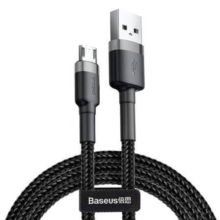 Baseus Cafule-kabel CAMKLF-BG1 USB-A / micro USB 2,4A 1 m - sortgrå