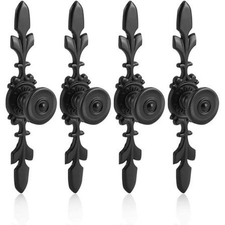 4 stk. Vintage-stil dørhåndtak (svart)