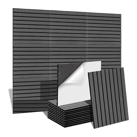 12-pack Ljudisolerade Akustikpaneler med Självhäftande, 14x12x0,4 tum Ljudisolerade Väggpaneler för Rum, Kontor