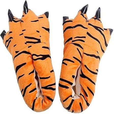 Unisex Klosstøvler Dyr potte tøfler Kylling Fugl fot tøfler Ku Tiger Giraff tøfler, L