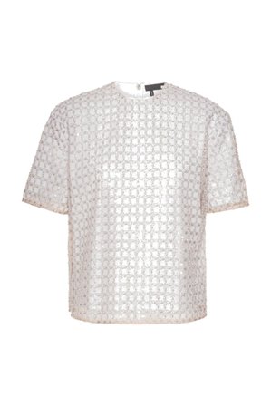 Beaded Oversized Top Doeskin Beige 40