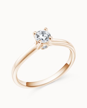 Solitairering Elma 18K Rosaguld Naturlig Diamant 0.30 Carat - Forlovelsesringe & Vielsesringe hos Vanbruun
