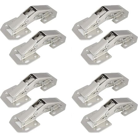 8 stk. Skaphengsel 90 Grader Full Dekning Kjøkken Overflatemontert Hengsel Møbler Skjult Skapdørhengsel Med Skruer - Enkel Å Installere
