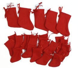 Weihnachtsstrümpfe 24-er Pack Rot