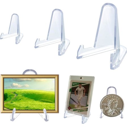 Korthållare, Akryl Staffli Stativ Mynt Display Staffli Hållare, Baseboll Sportkort Stativ Handel Graderad Namnskylt Stativ - 12/36st