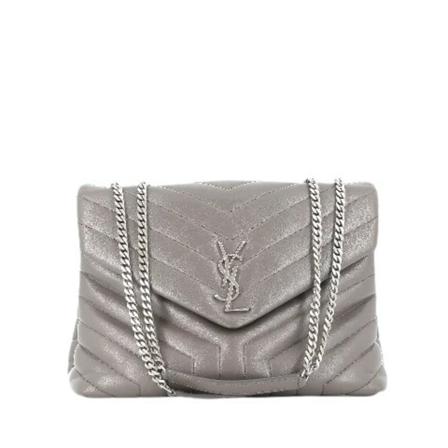 Saint Laurent Vintage Pre-owned Läder axelremsvskor grå, Dam Vintage Väskor, Dam, Storlek: ONE SIZE