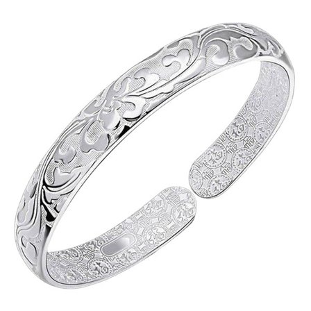 925 Sterling Silver Manschettarmband för kvinnor